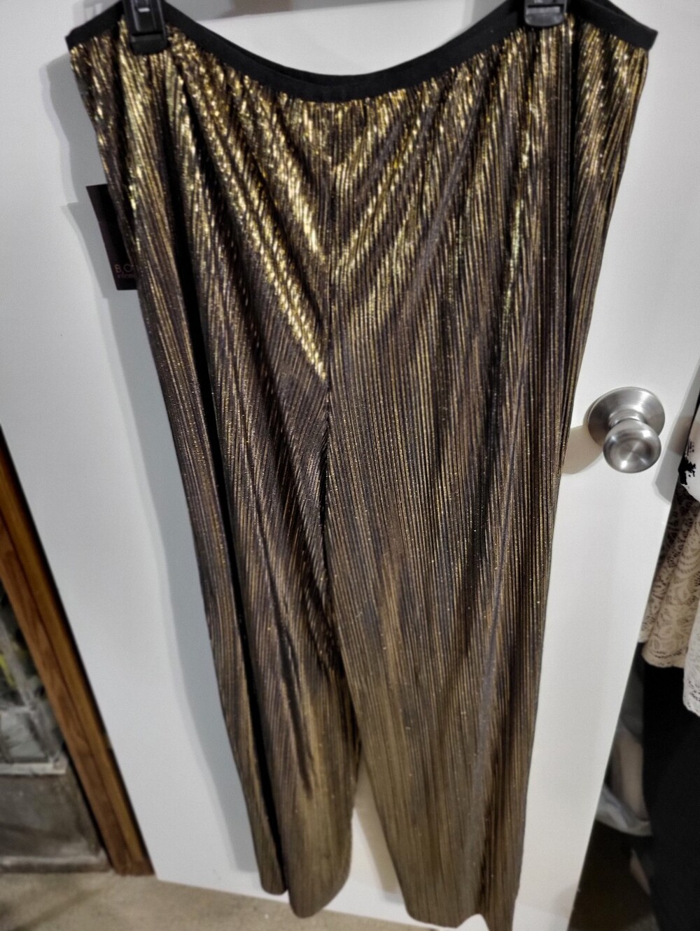 NEW BOLD ELEMENTS METALLIC GOLD AND BLACK PULL ON PANTS SZ XL - Picture 9 of 9